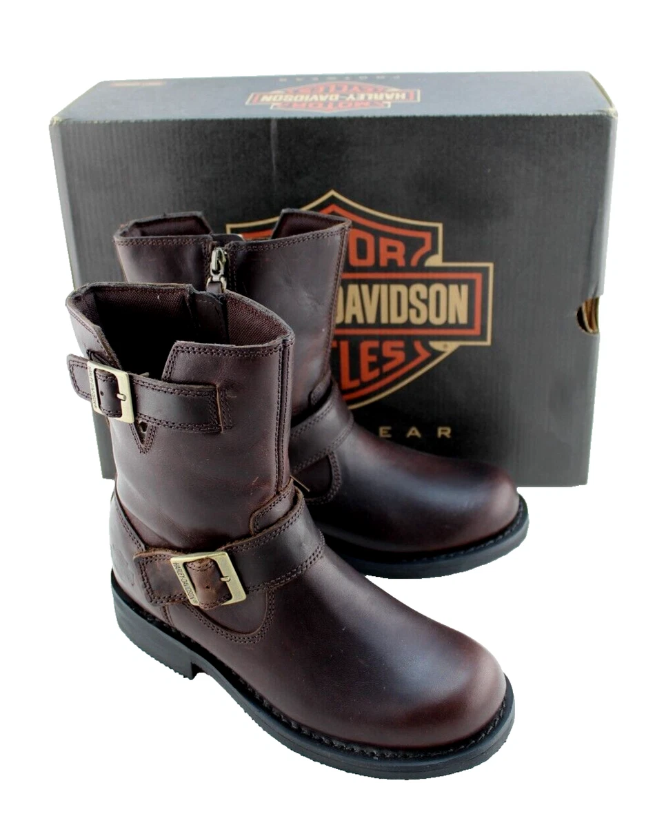 NWT Harley Davidson Women\'s Studded Chelsea Boots‎ Brown Leather 9.5M Biker Moto Harley-Davidson Brown Leather Upper Boots for Women for sale  main image 3
