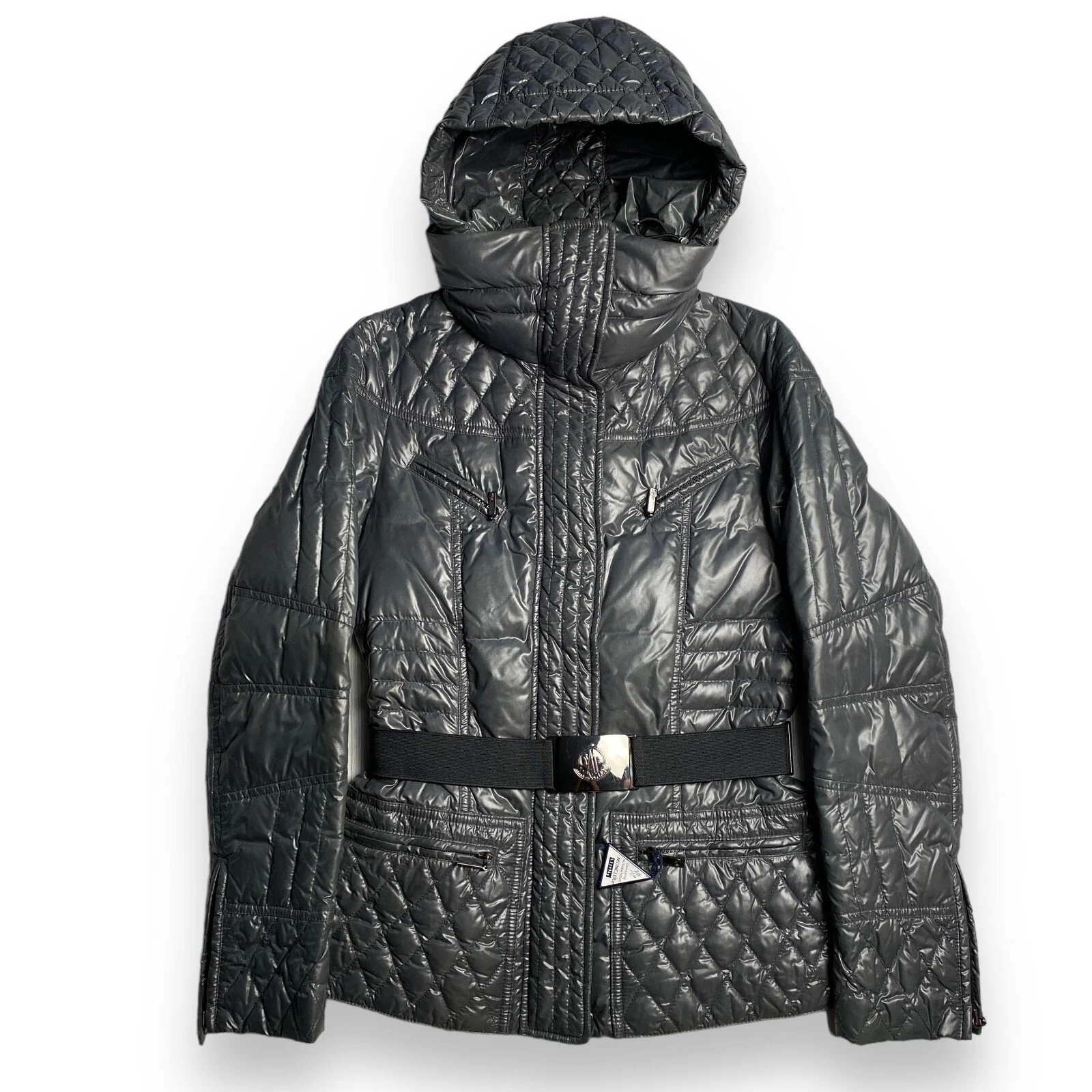 MONCLER Magritte RARO piumino donna vintage grigio metallizzato taglia 1 S