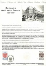 1987 FRANCE NOTICE 1er JOUR N°2496 CENTENAIRE DE L INSTITUT PASTEUR