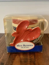 Mug Buddies Two-Piece Coffee Cup with Spoon Rest New In Box 2007 Lobster Red