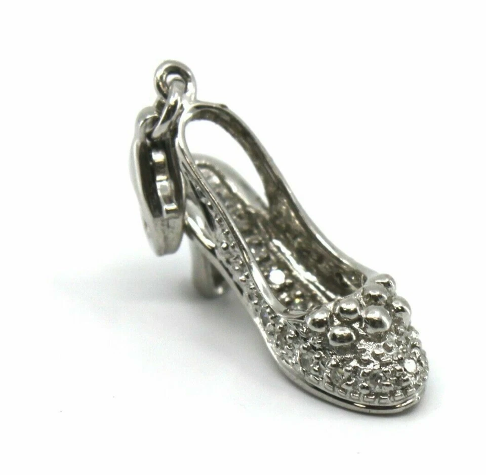 Подвеска в виде обуви из чистого белого золота 14 карат с бриллиантами (0,15 карата) t.w.) - Изображение 3 из 4