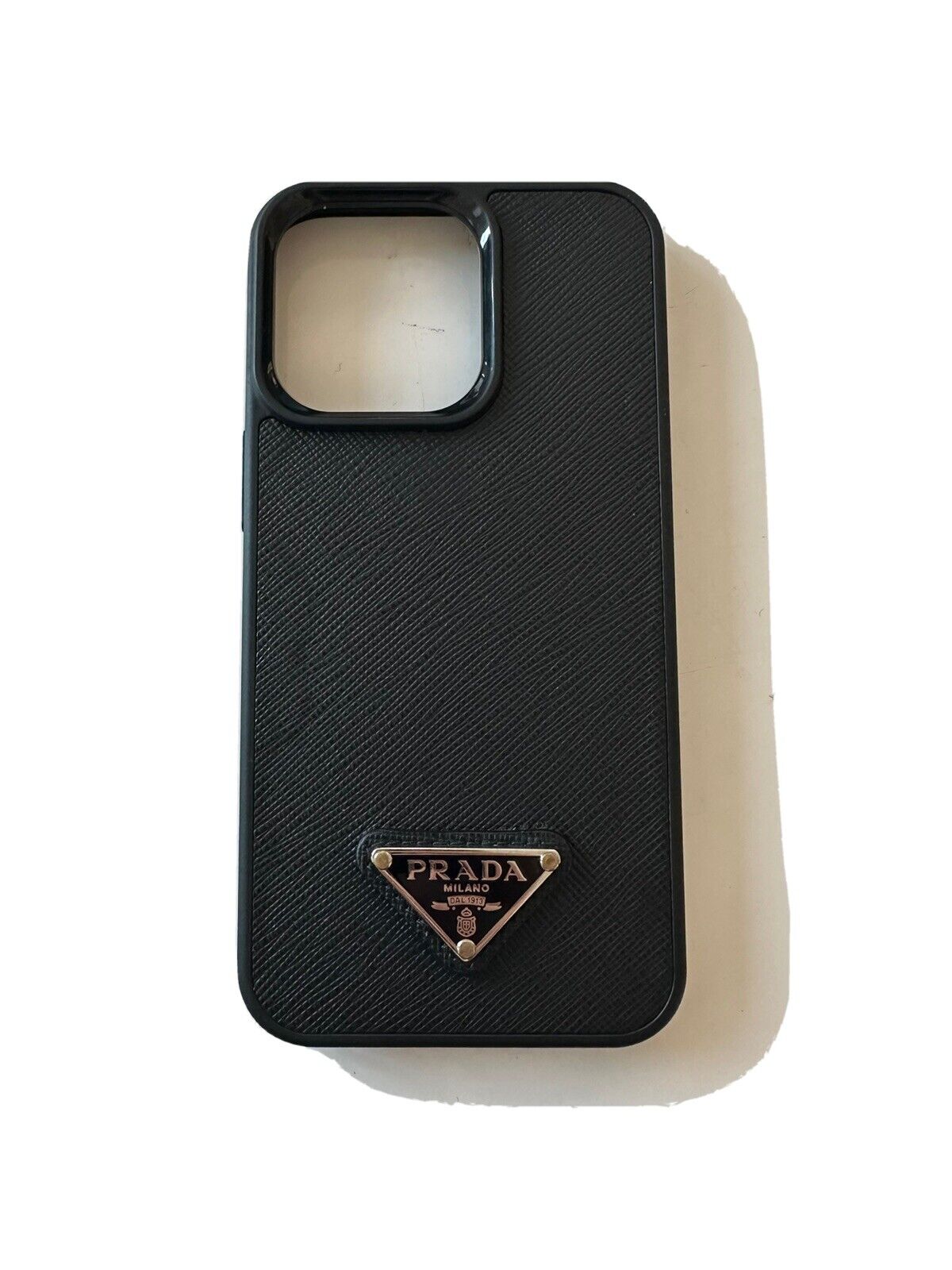 Prada Logo Saffiano case for iPhone 13 Pro Black Authentic | eBay