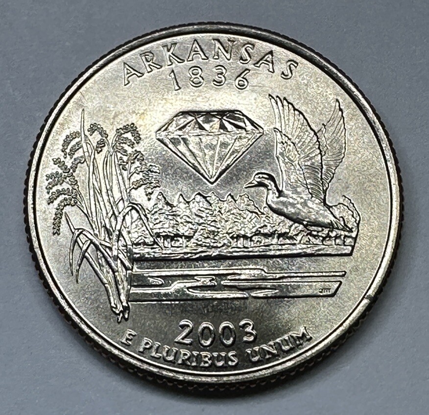 【ビンテージ】新品未開封 2003年 アーカンソー州ロールQuarter 2003-P Arkansas State Quarter 25cent Coin from US Mint Set