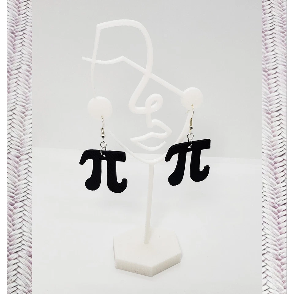 Серьги Pi | 3D-печать | математические ювелирные изделия | уникальный подарок гика | серьги ручной работы - Изображение 2 из 4