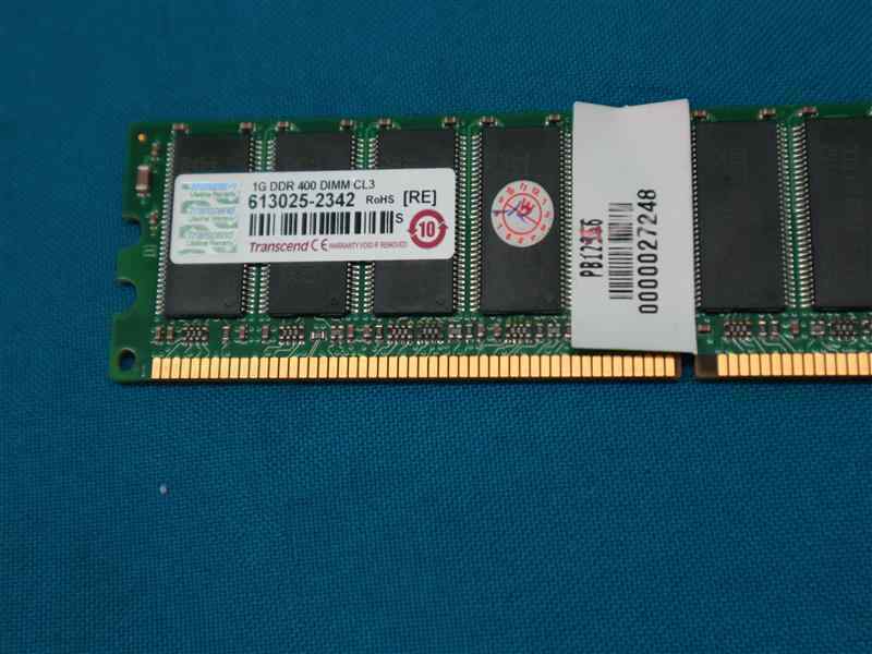 Barrette De RAM Transcend 512 Mo DDR 400 DIMM CL3 - Occasion Fonctionnelle