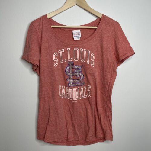 St Louis Cardinals 5th & Ocean MLB Damen Pailletten Rot T-Shirt Large Kurzarm