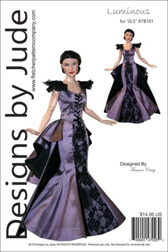 Luminous Doll Clothes Sewing Pattern for 16.5" RTB101 Body Dolls Grace Tonner - Picture 1 of 10