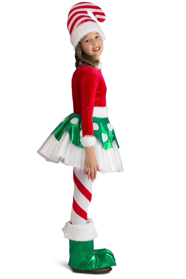 Vestido de Natal Candy Cane Elf Princess meninas 18 24 meses 2T 3T 3 4T 4 5 6 7 8 - Imagem 3 de 4
