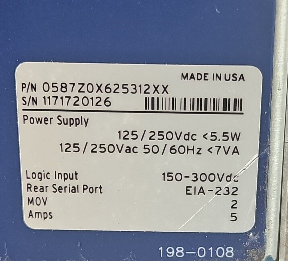 DPAC SEL-587Z High-Impedance Differential Relay PN:0587Z0X625312XX