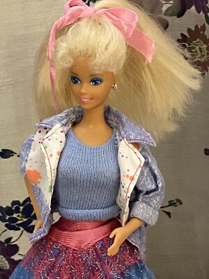 Mattel Barbie 90 s Big Hair Bangs OOAK Styled Blonde Hair Blue Eyes Angel Face