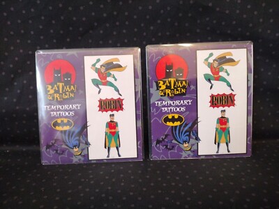BATMAN AND ROBIN, ROBIN TEMPORARY TATTOOS - LOT OF 2  PACKAGES