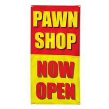 Vertical Vinyl Banner Multiple Sizes Pawn Shop Now Open E Business Outdoor