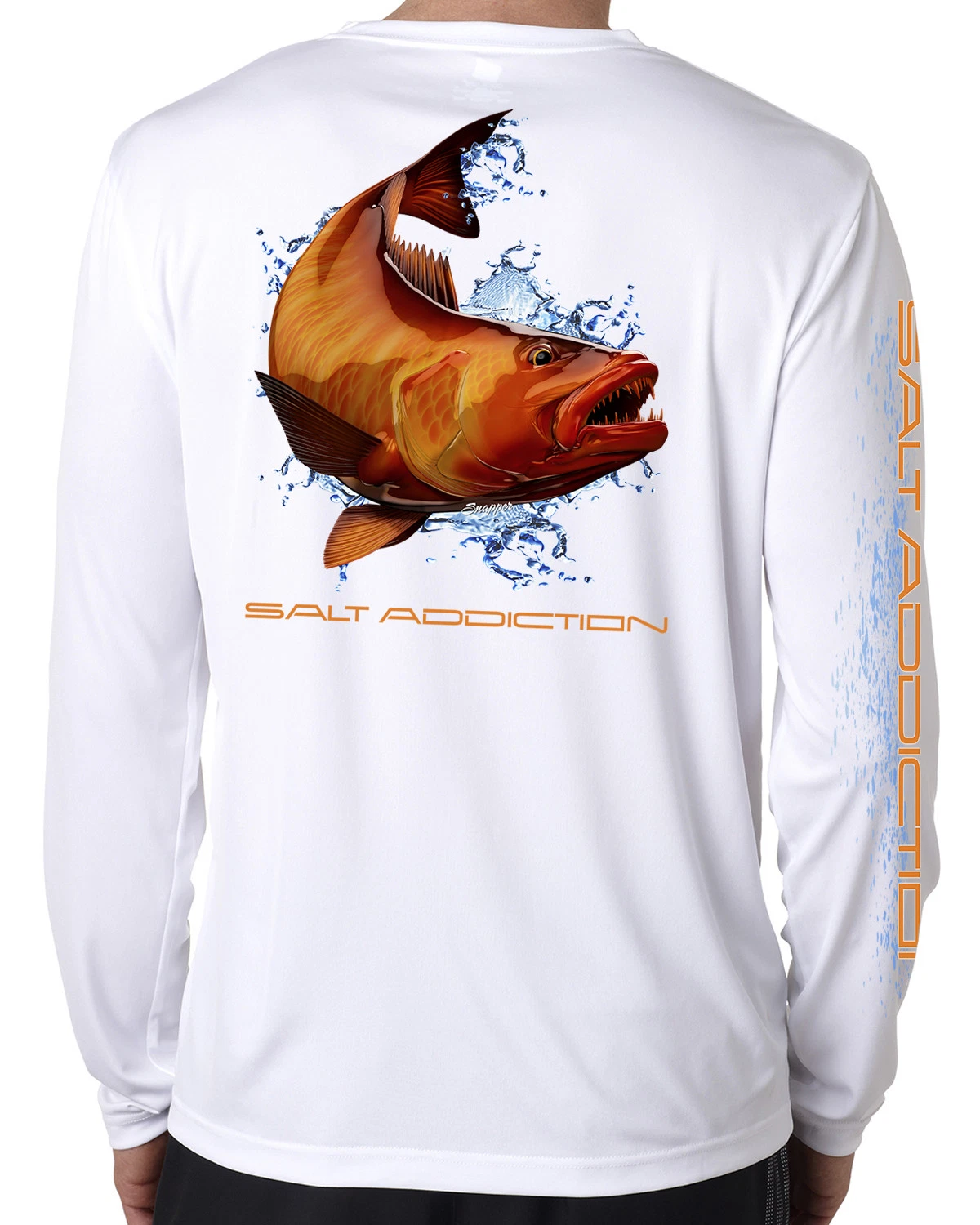 Salt Addiction long sleeve microfiber Snapper fishing t shirt 50+ uv poly
Opens in a new window or t