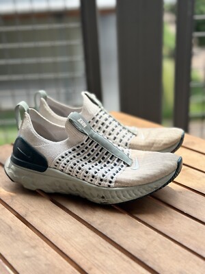 Size 7women Nike React Phantom Run Flyknit 2 Platinum Tint Dark Teal Green White