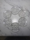 Vintage Anchor Hocking Prescut Clear Glass Coaster Set of 6.