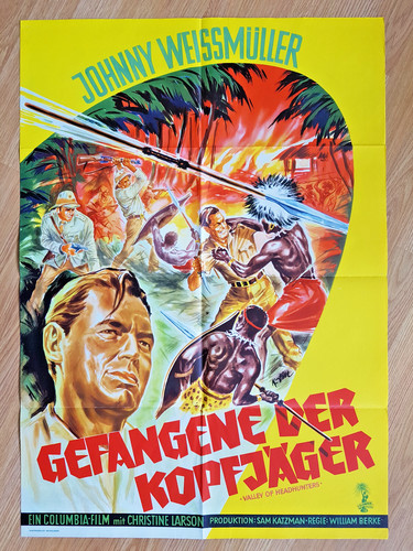 WEISSMUELLER Valley Of The Headhunters rare German 1-sheet poster 195 DILL art