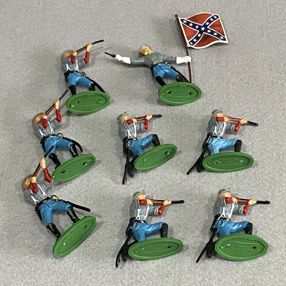 Britains Compatible Herald 8x US Civil War South Infantry Soldiers (DSG) - Image 4 of 4