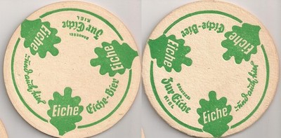 Brewery Zur Oak, Kiel - old beer mat / beer felt ''... and also here''