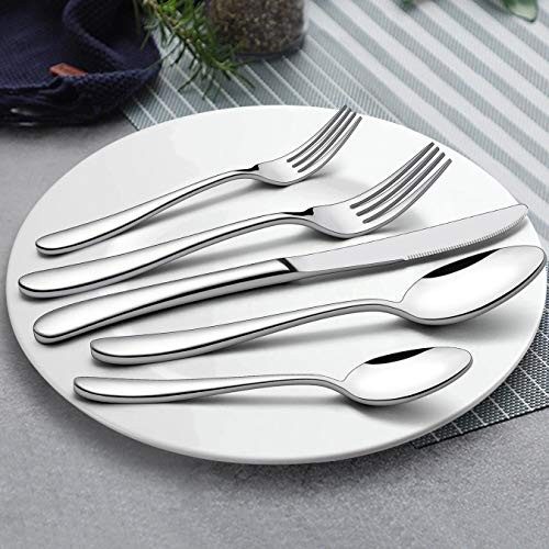  40-Piece Heavy Duty Silverware Set, Stainless Steel Flatware Cutlery Set for 
