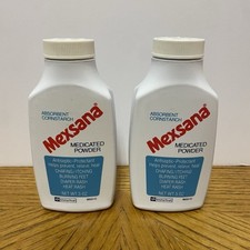 MEXSANA MEDICATED POWDER 3 OZ TOPICAL STARCH LOT OF 2 BOTTLES New Old Stock