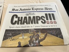 San Antonio Express News, June 24, 2005, FINALS Spurs Vs Pistons, SA CHAMPS!!!