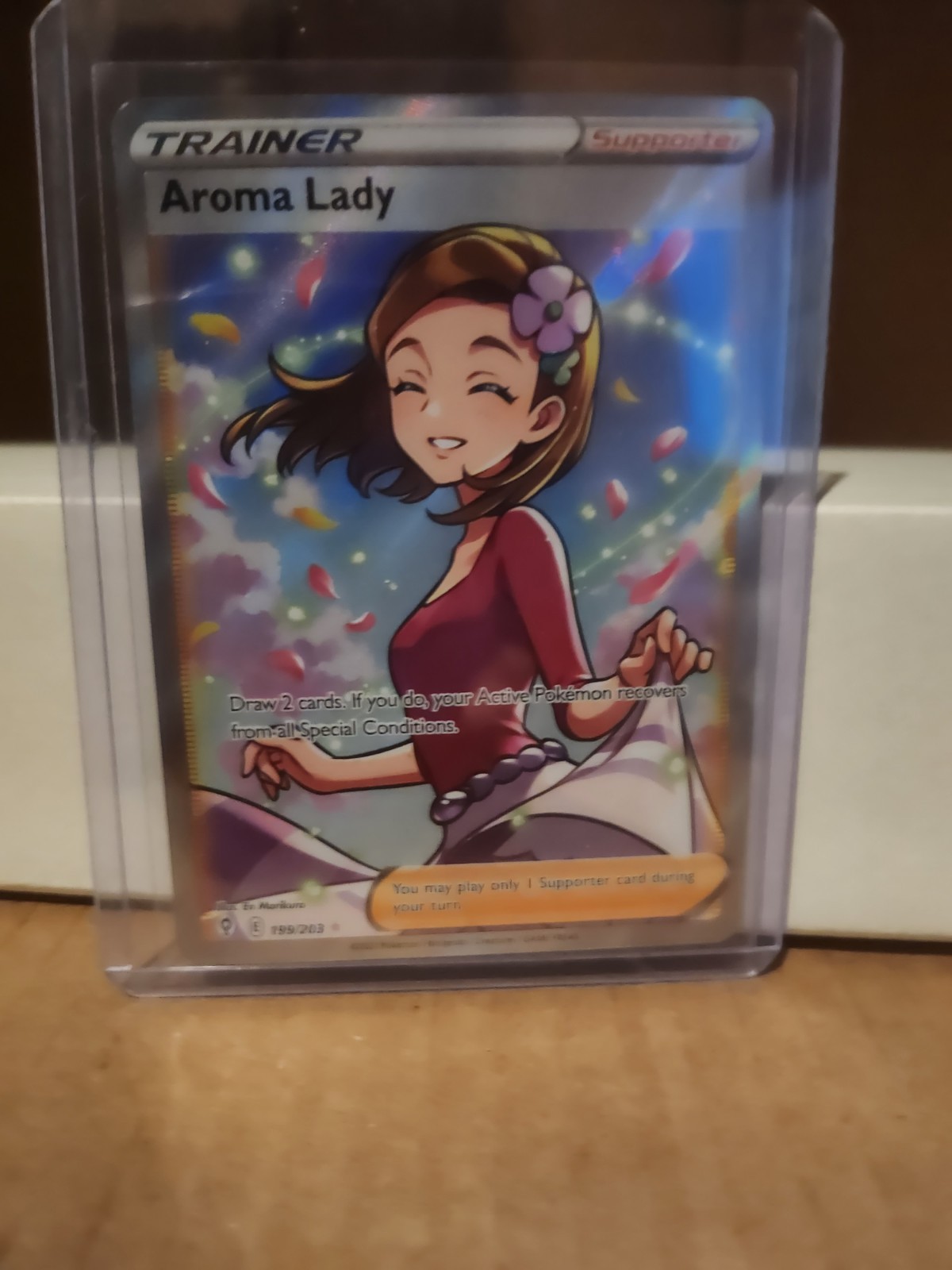 Aroma Lady - 199/203 - Full Art Ultra Rare Pokemon Evolving Skies NEAR MINT