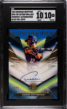 Cayden Wallace 2023 Bowman Inception #BPA-CW Blue Foil Autograph SGC 10/10
