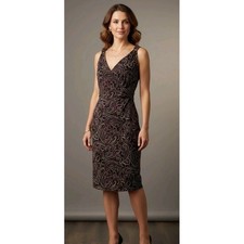 Vintage Boho Nine West Dress Womens Size M V-Neck Paisley Sleeveless Midi USA