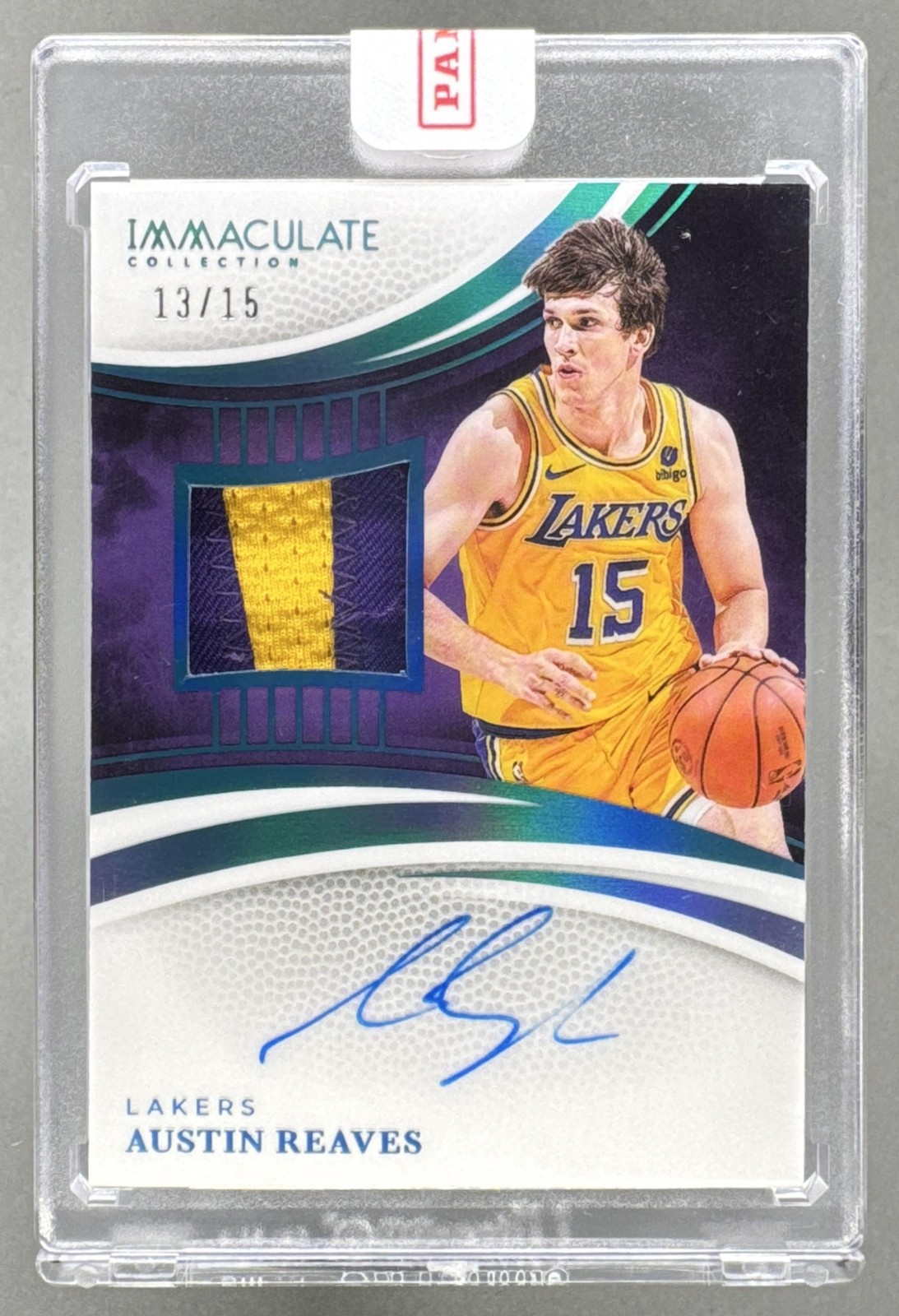 Austin Reaves 2024 Panini Immaculate Jersey Number GU Patch Auto 13/15