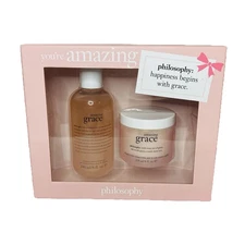 PHILOSOPHY "Amazing Grace" 8oz Shampoo Bath Shower Gel & 4 oz Whipped Creme Set