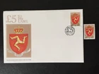 ISLE OF MAN 1992 £5.00 TO PAY LABEL ON FIRST DAY COVER + 1 x MNH
