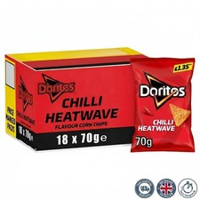 Doritos Chilli Heatwave Tortilla Chips Crisps 70g PMP Case of 18 BK157