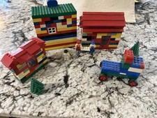 Vintage Legos Tractor Workmen Doctor Buildings