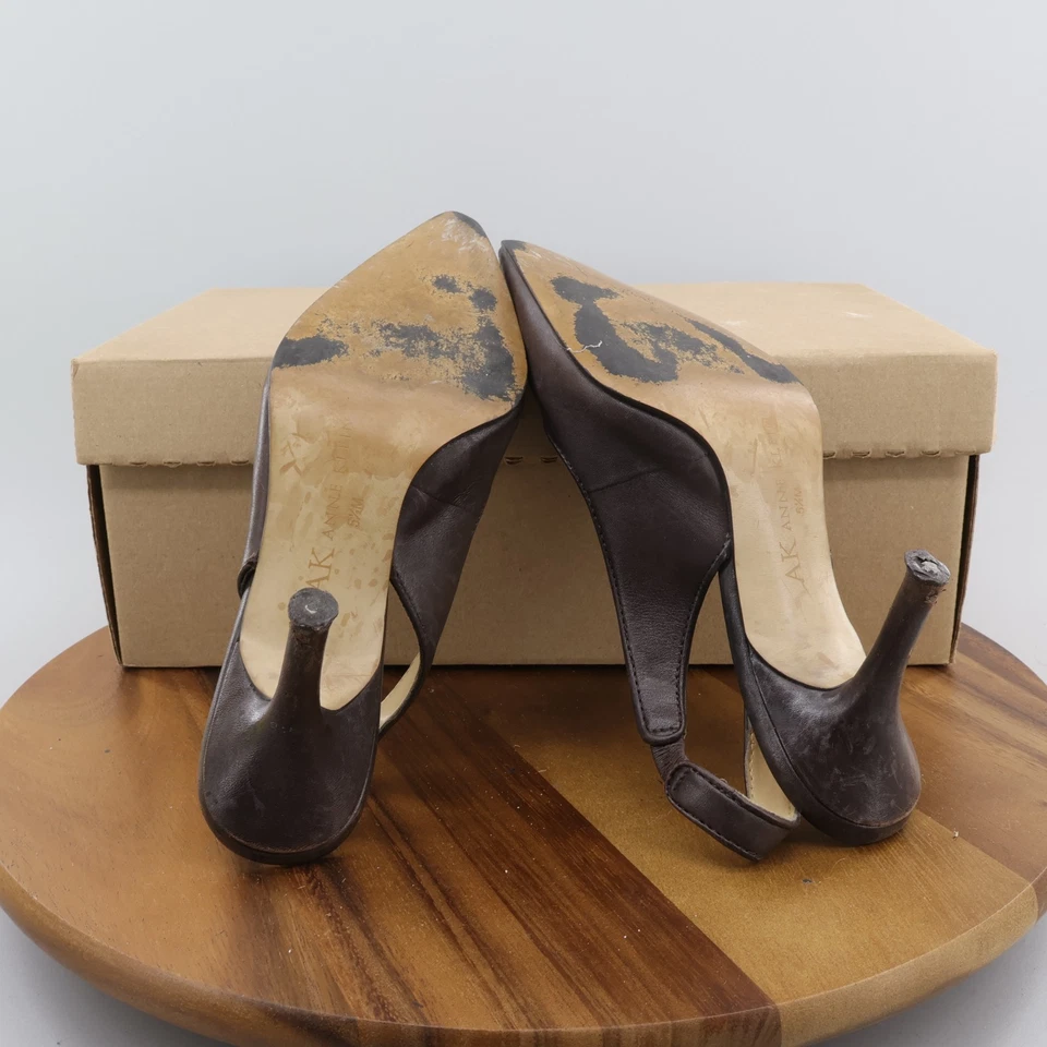 AK Anne Klein Womens Tan Indianna Pointed Toe Slingback Heels Size 5.5M - Image 3 of 4