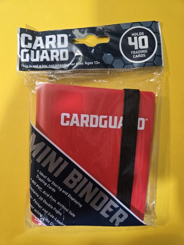 Cardguard Red Card Guard Mini Binder With Strap - Holds 40 Cards