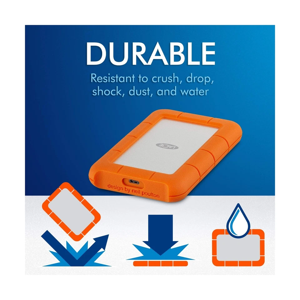 LaCie Rugged 5TB External HDD - Seagate STFR5000800 - Image 3 of 4