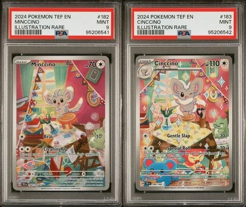 Sequential PSA 9 MINCCINO 182 CINCCINO 183 IR TEMPORAL FORCES Pokemon 2024