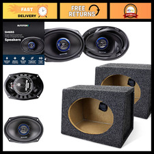 6x9 3-Way Coaxial Speakers with QPower Enclosure - High Power Sound System Pair