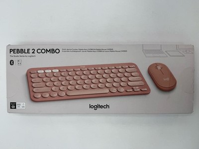 Logitech Pebble 2 Combo Quiet Portable Wireless Keyboard Mouse Logi Bolt Rose