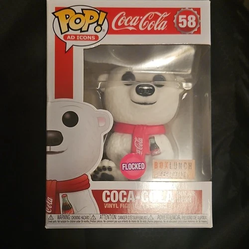 Funko Pop! Flocked Box Lunch Exclusive Coca-Cola Polar Bear Ad Icons #58