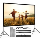 100" Projector Screen with Stand Portable Theater Projection 16:9 4K HD Outdoor — photo 1