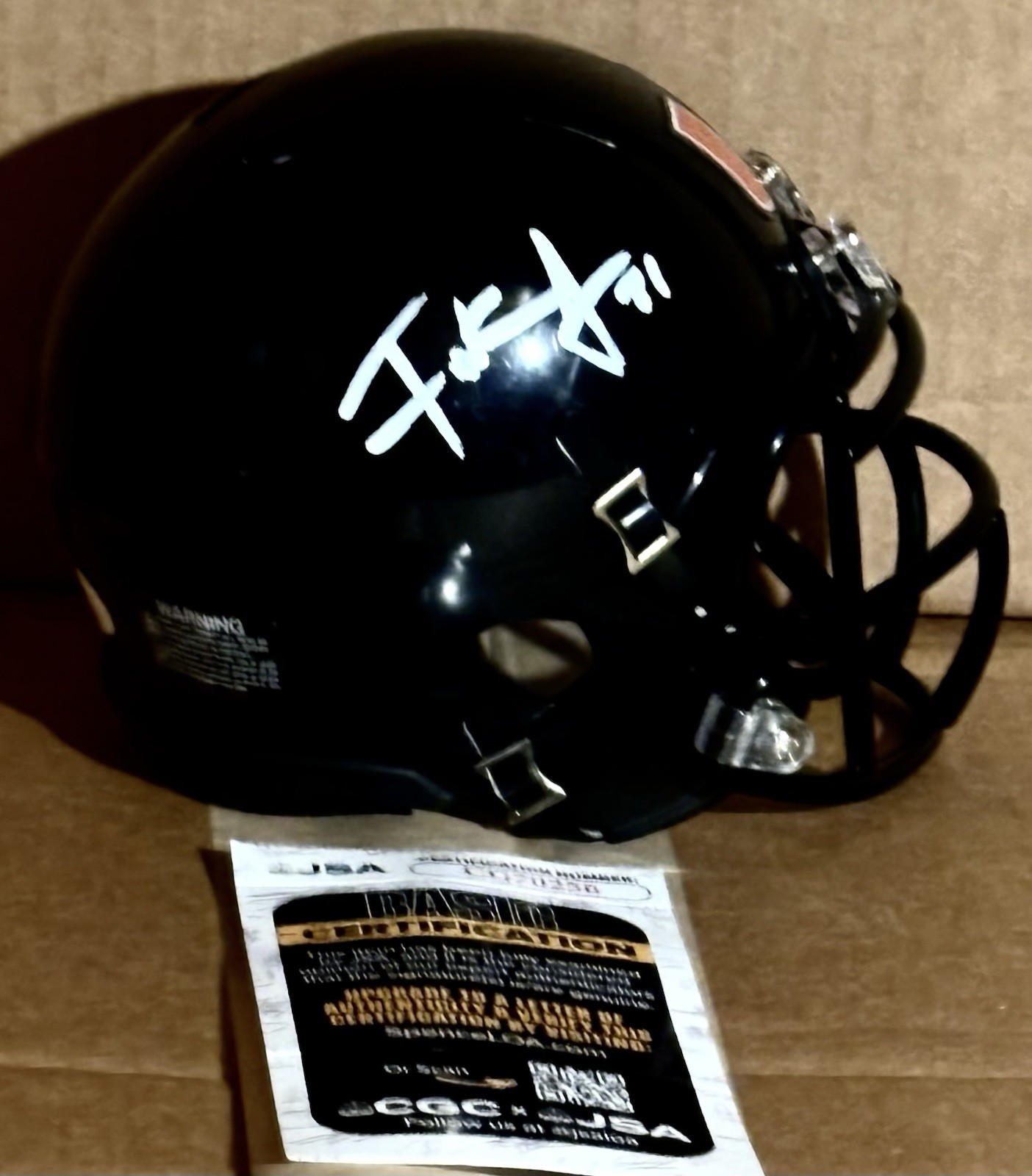 FRANK GORE SIGNED Mini Helmet JSA COA Miami Hurricanes 