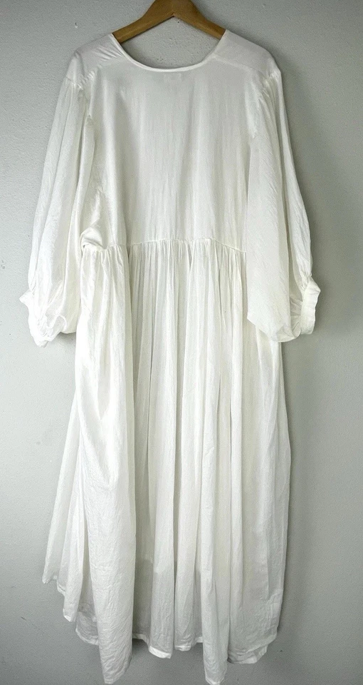 House of Sundar Maya Midi Dress White Cotton Prairie Boho Women’s Size XXL - Image 2 of 4