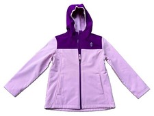 Free Country Kids Colorblock Pink Purple Hooded Full Zip Fleece Jacket 7/8