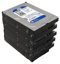 5 x Western Digital WD Blue WD5000AAKX 500GB 3.5" SATA Hard Drives 100% Health