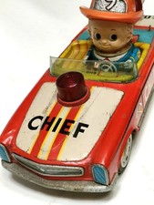 Used Modern Toy Tin Fire Truck Made in Japan Battery Operated 1960s Ages 14