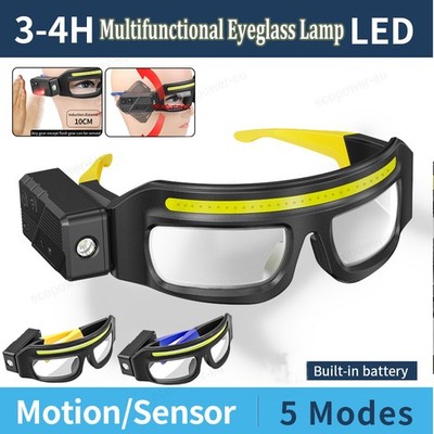 Multifunctional Eyeglass Lamp COB Warning Headlamp Sensor Headlamp Night Buddy