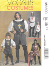 Uncut McCall's Sewing Pattern M5500 Children's and Boys Knight Costumes Size 3-8