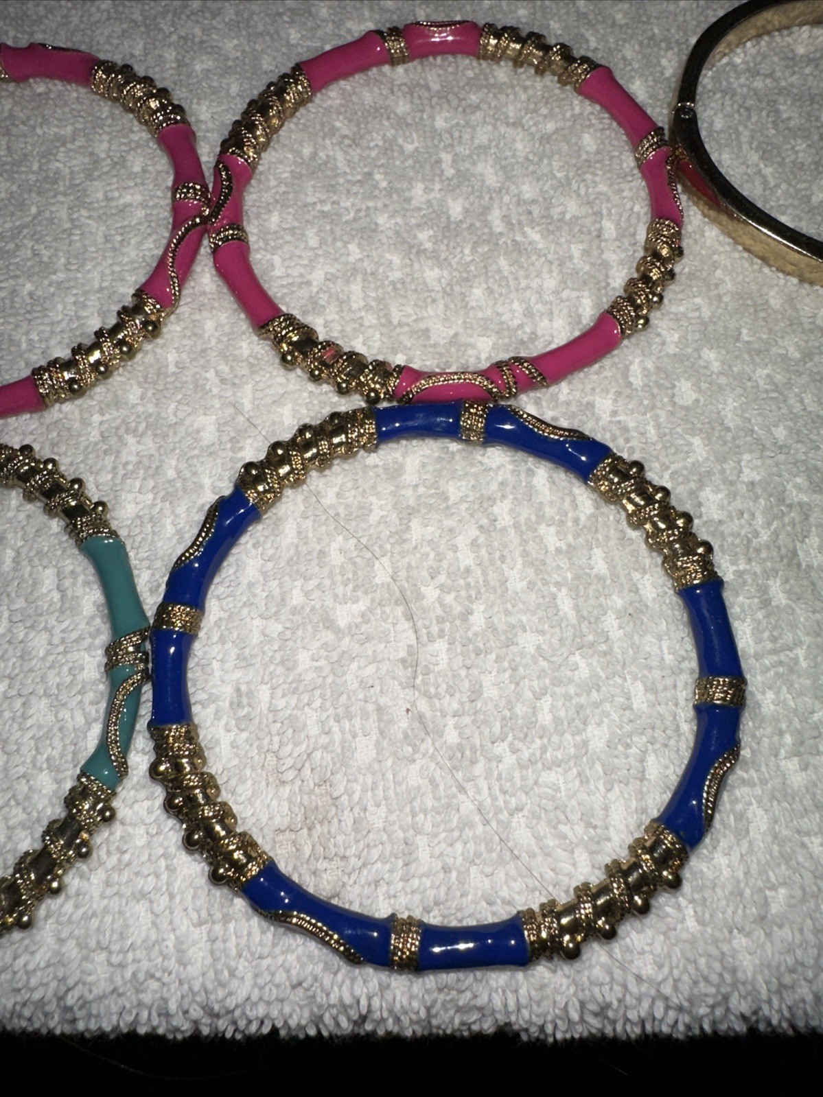 Vintg Set 5 Stackable Braclets Bangles Bright Col… - image 5