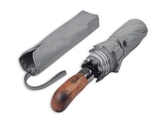 Prestige Travel Folding Umbrella, Handmade Wood Handle, Auto Open  Close, Ex...